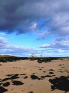 Mark enjoying the Bass Rock from the Beach near North Berwick