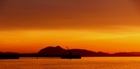 Sunset over Edinburgh from Port Seton Harbour